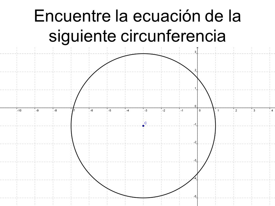 Encuentre la ecuación de la siguiente circunferencia