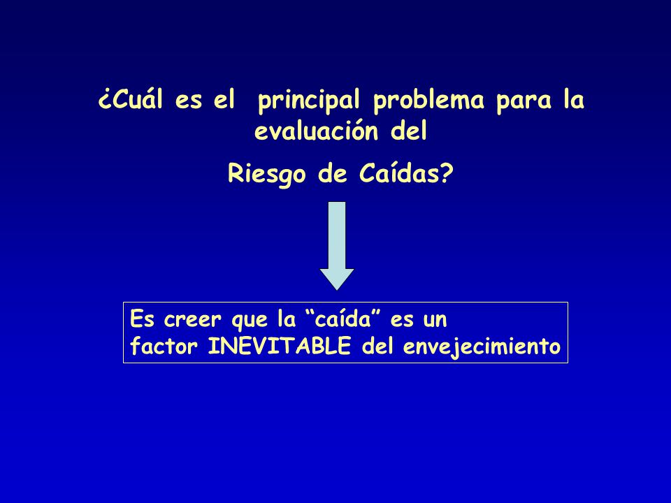 ¿Cuál es el principal problema para la evaluación del Riesgo de Caídas