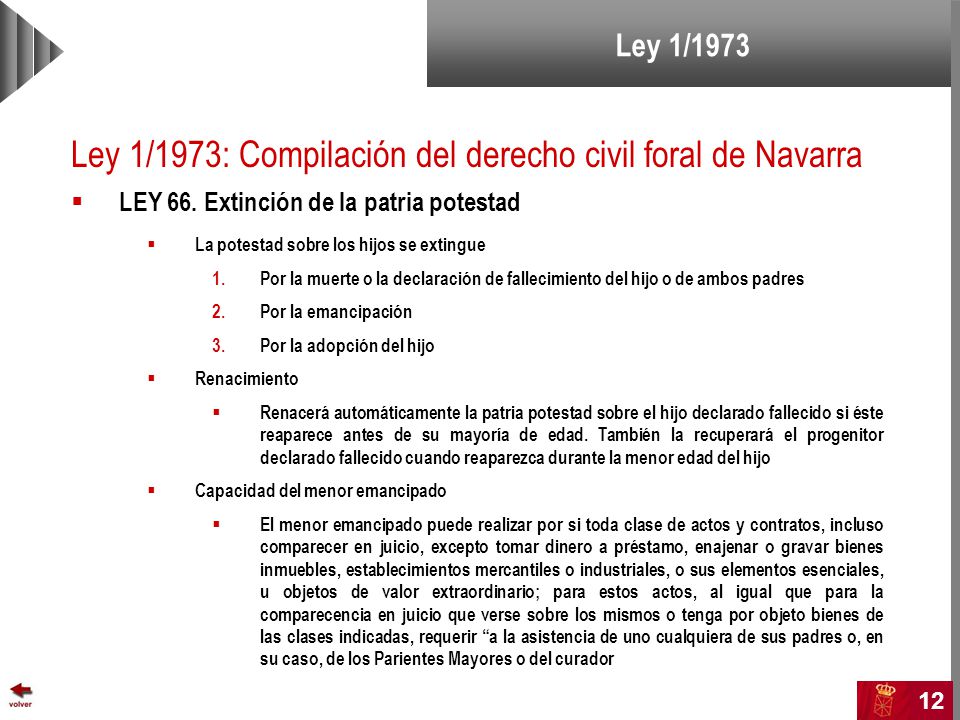 Ley 1/1973: Compilación del derecho civil foral de Navarra