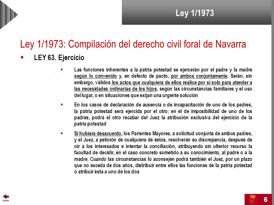 Ley 1/1973: Compilación del derecho civil foral de Navarra