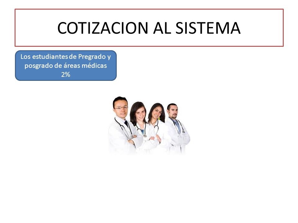 Los estudiantes de Pregrado y posgrado de áreas médicas 2%