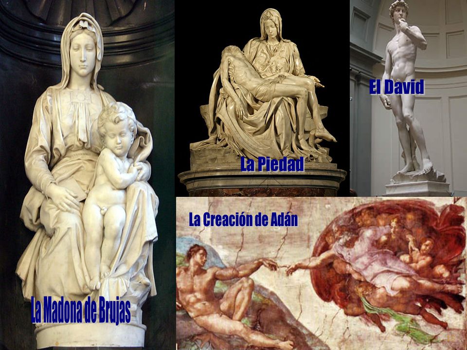 El David La Piedad La Creación de Adán La Madona de Brujas