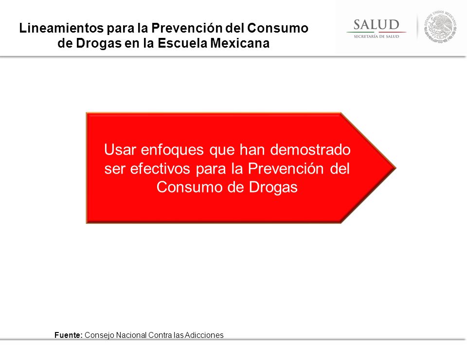 Lineamientos para la Prevención del Consumo de Drogas en la Escuela Mexicana