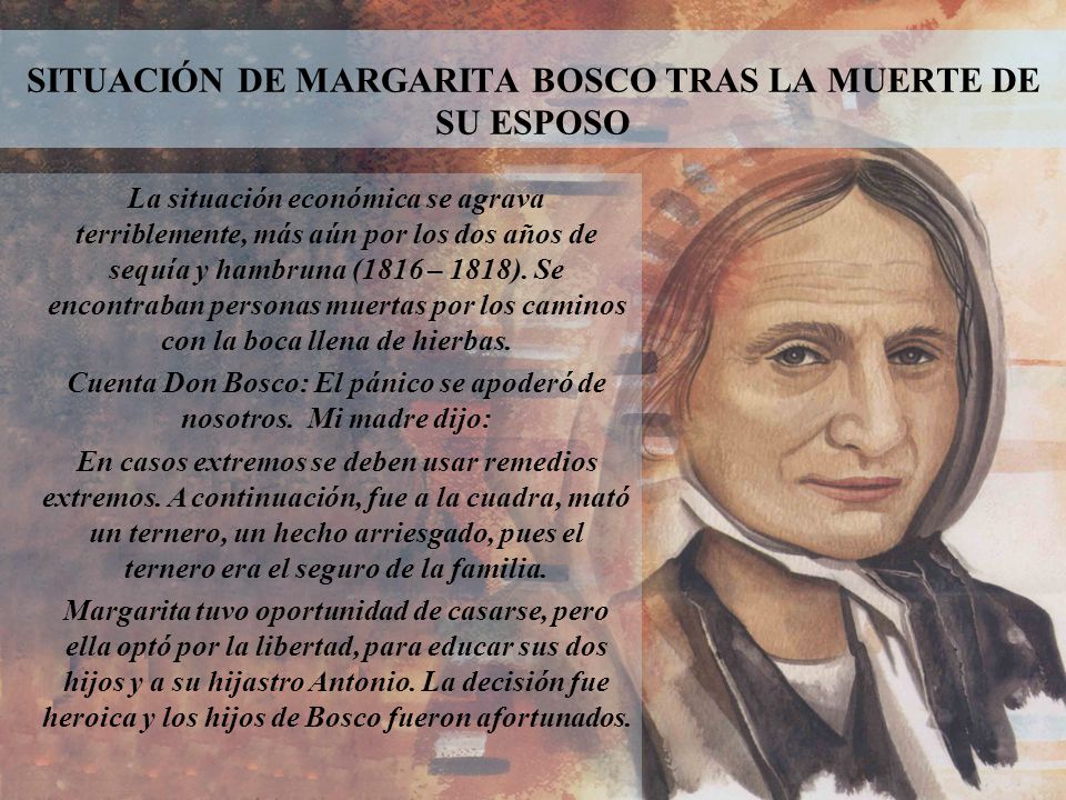 SITUACIÓN DE MARGARITA BOSCO TRAS LA MUERTE DE SU ESPOSO