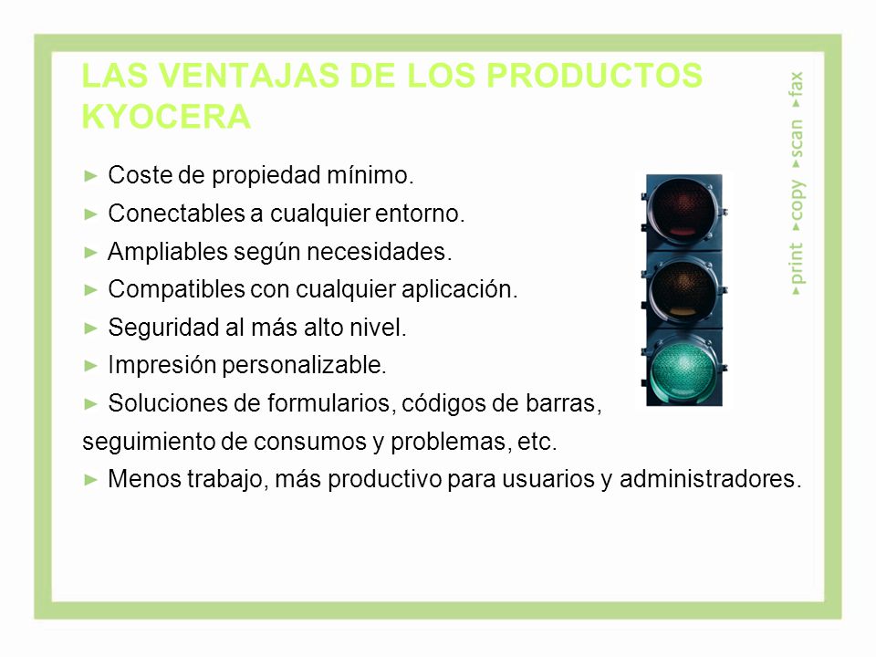 LAS VENTAJAS DE LOS PRODUCTOS KYOCERA