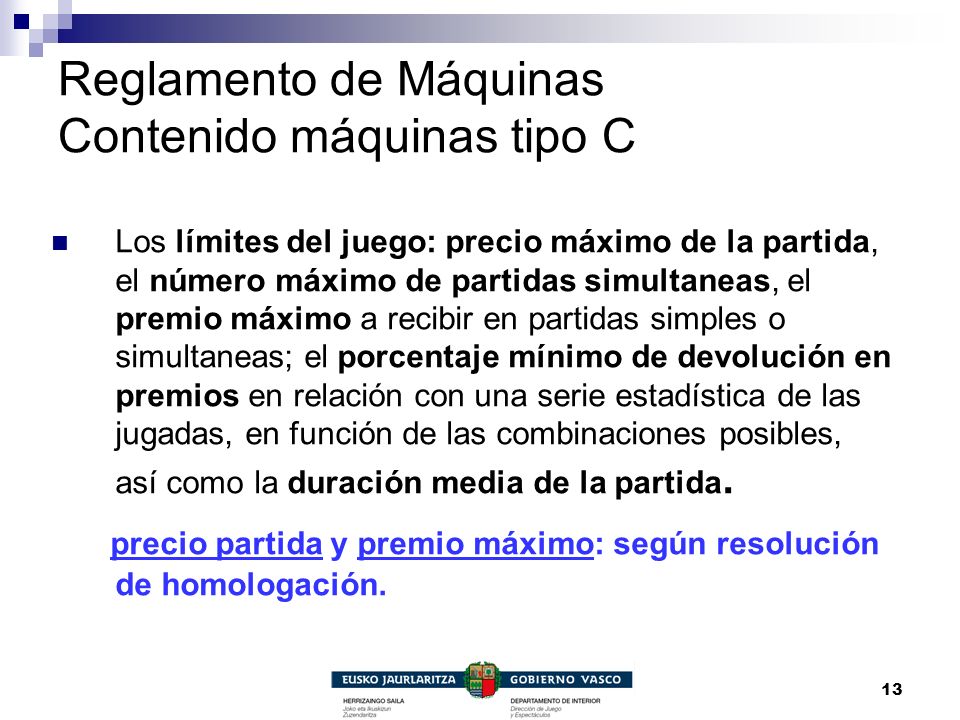 Reglamento de Máquinas Contenido máquinas tipo C