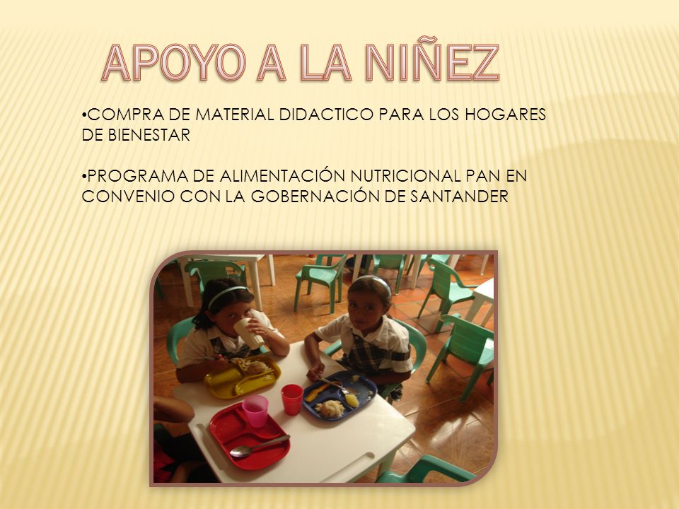 APOYO A LA NIÑEZ COMPRA DE MATERIAL DIDACTICO PARA LOS HOGARES DE BIENESTAR.