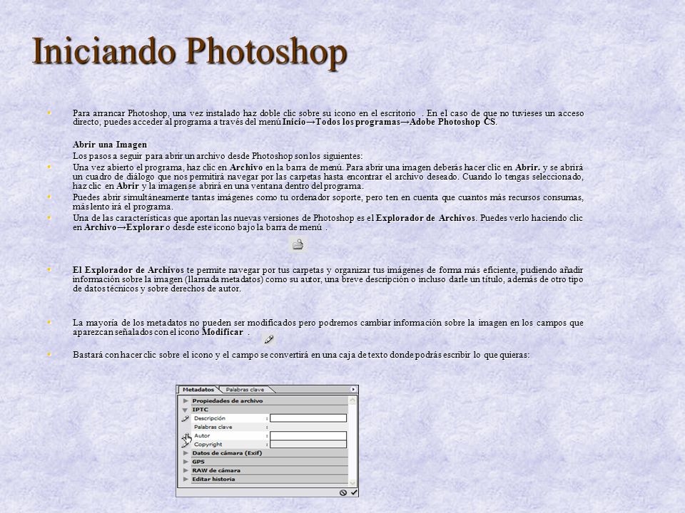 Iniciando Photoshop