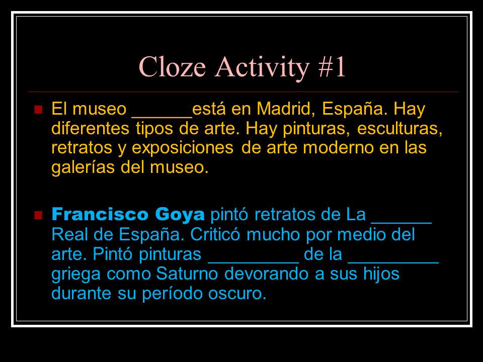 Cloze Activity #1