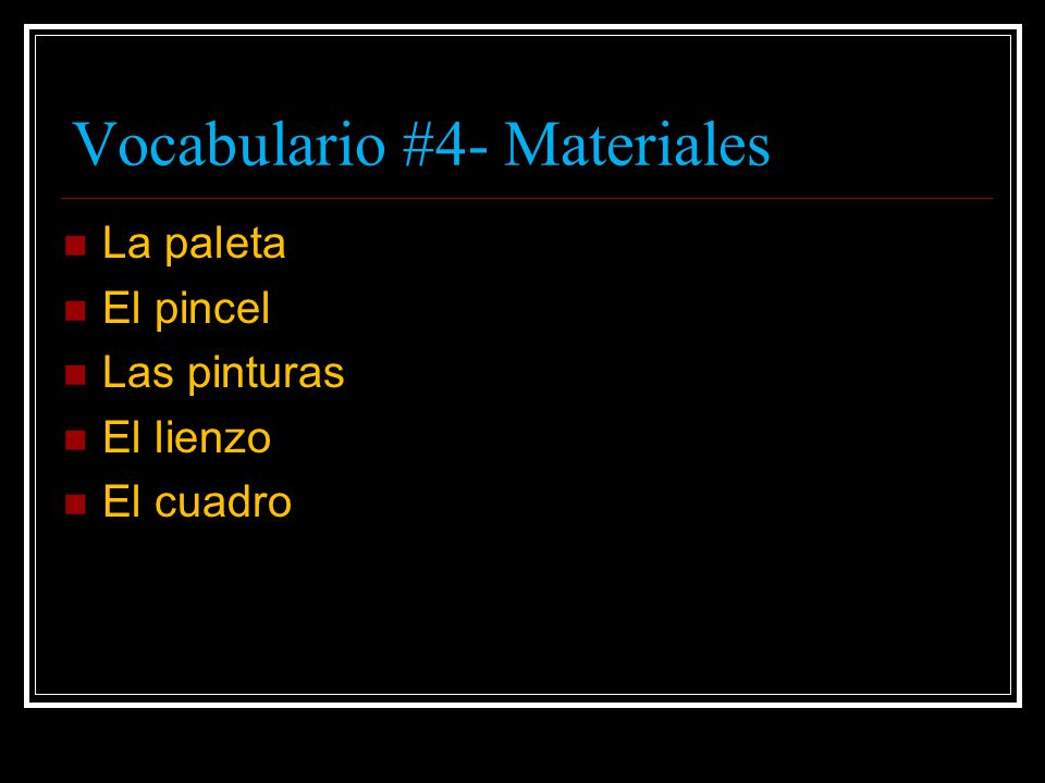 Vocabulario #4- Materiales