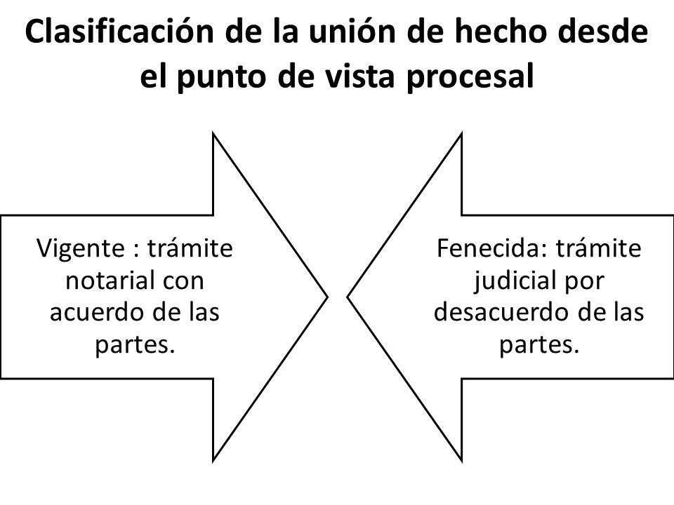 Clasificación de la unión de hecho desde el punto de vista procesal