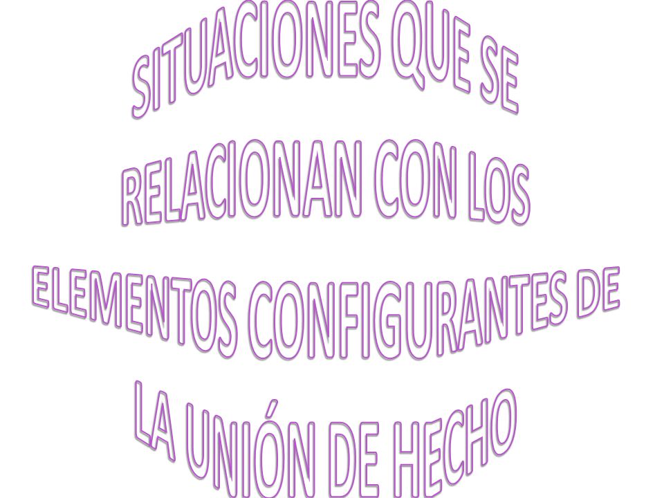 SITUACIONES QUE SE RELACIONAN CON LOS ELEMENTOS CONFIGURANTES DE LA UNIÓN DE HECHO
