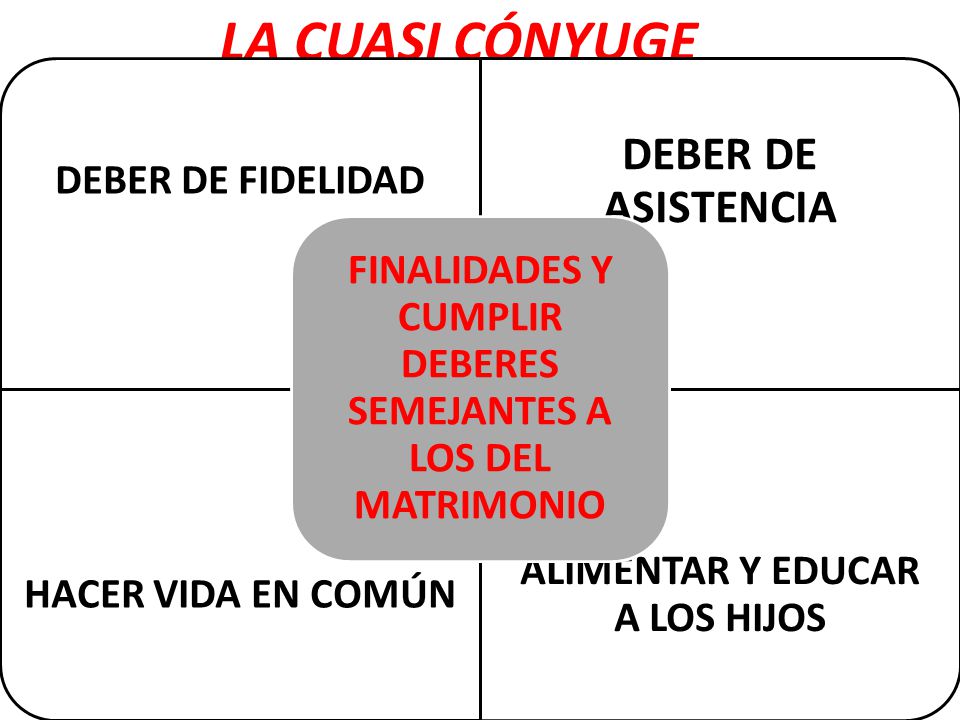 LA CUASI CÓNYUGE DEBER DE ASISTENCIA HACER VIDA EN COMÚN