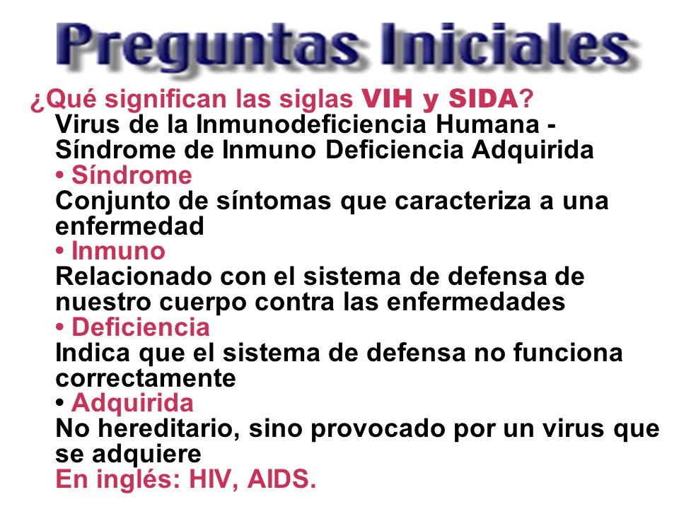 ¿Qué significan las siglas VIH y SIDA