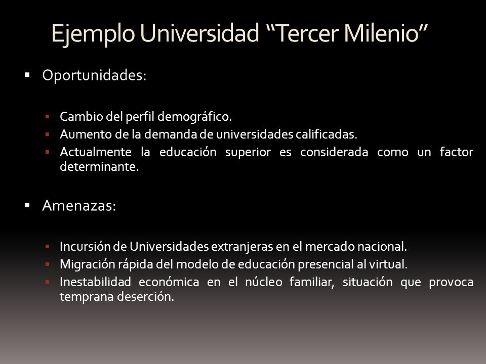 Ejemplo Universidad Tercer Milenio