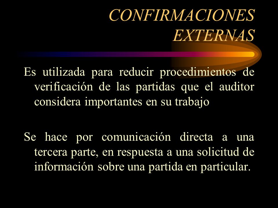 CONFIRMACIONES EXTERNAS