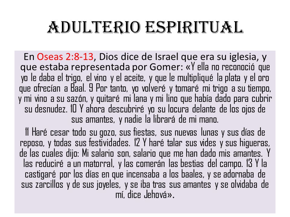 ADULTERIO ESPIRITUAL