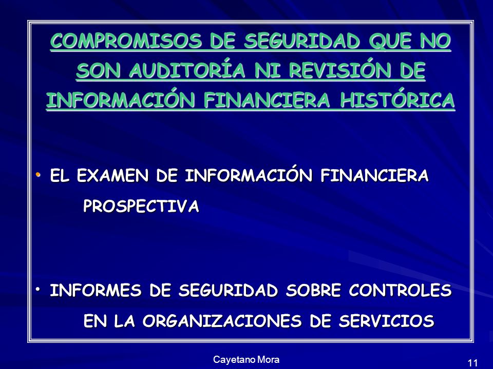 EL EXAMEN DE INFORMACIÓN FINANCIERA PROSPECTIVA