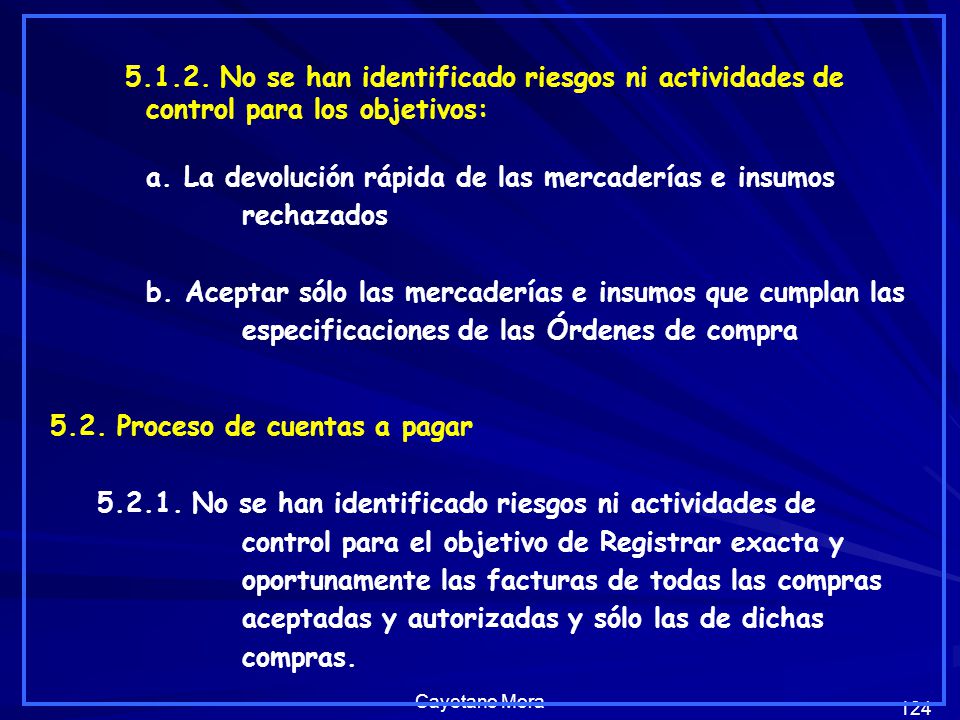 a. La devolución rápida de las mercaderías e insumos rechazados