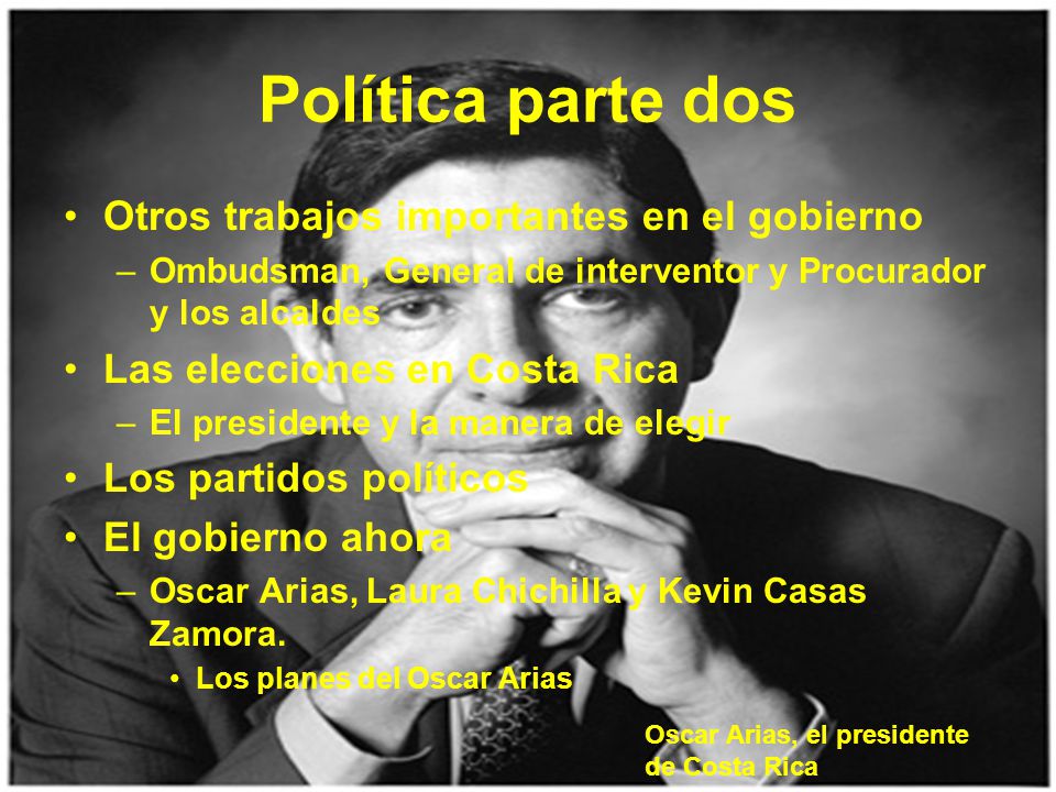 Política parte dos Otros trabajos importantes en el gobierno