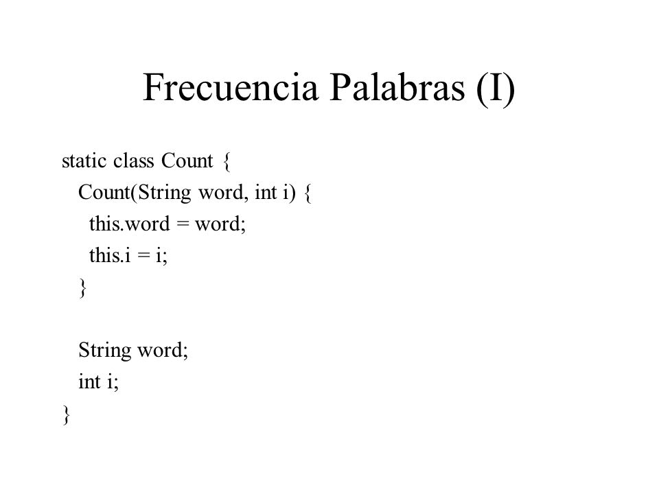 Frecuencia Palabras (I)