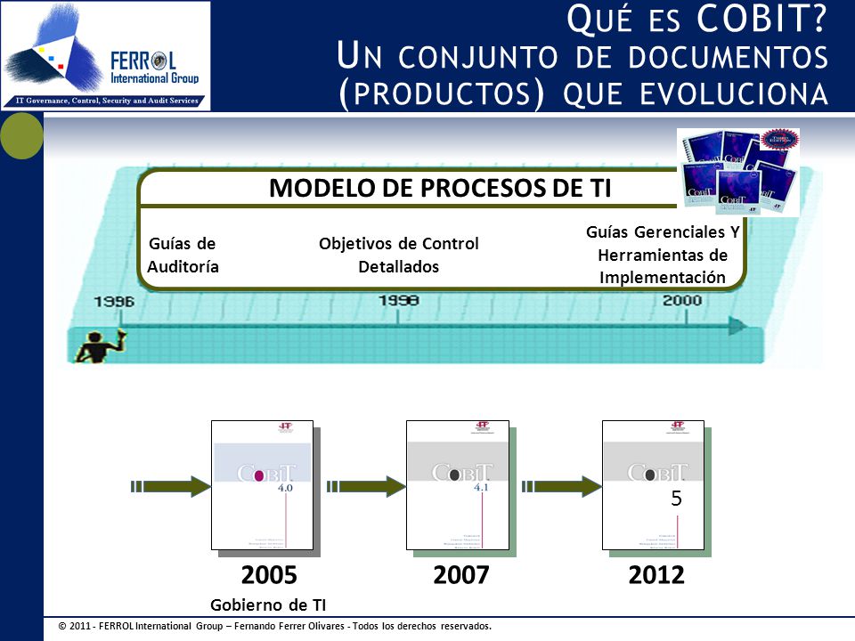 Qué es COBIT Un conjunto de documentos (productos) que evoluciona