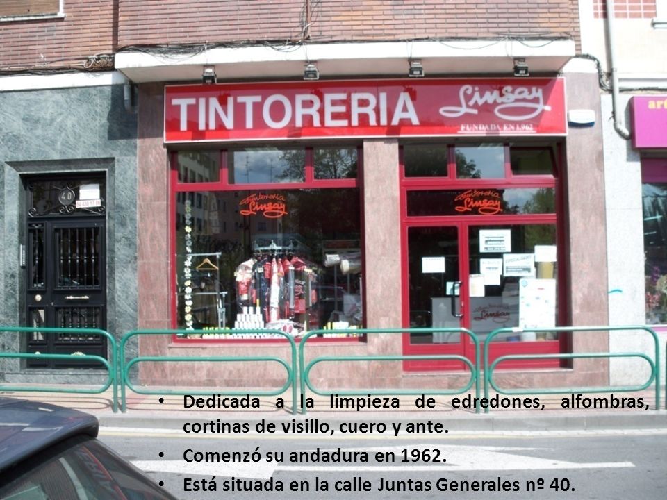 TINTORERÍA LINSAY Dedicada a la limpieza de edredones, alfombras, cortinas de visillo, cuero y ante.