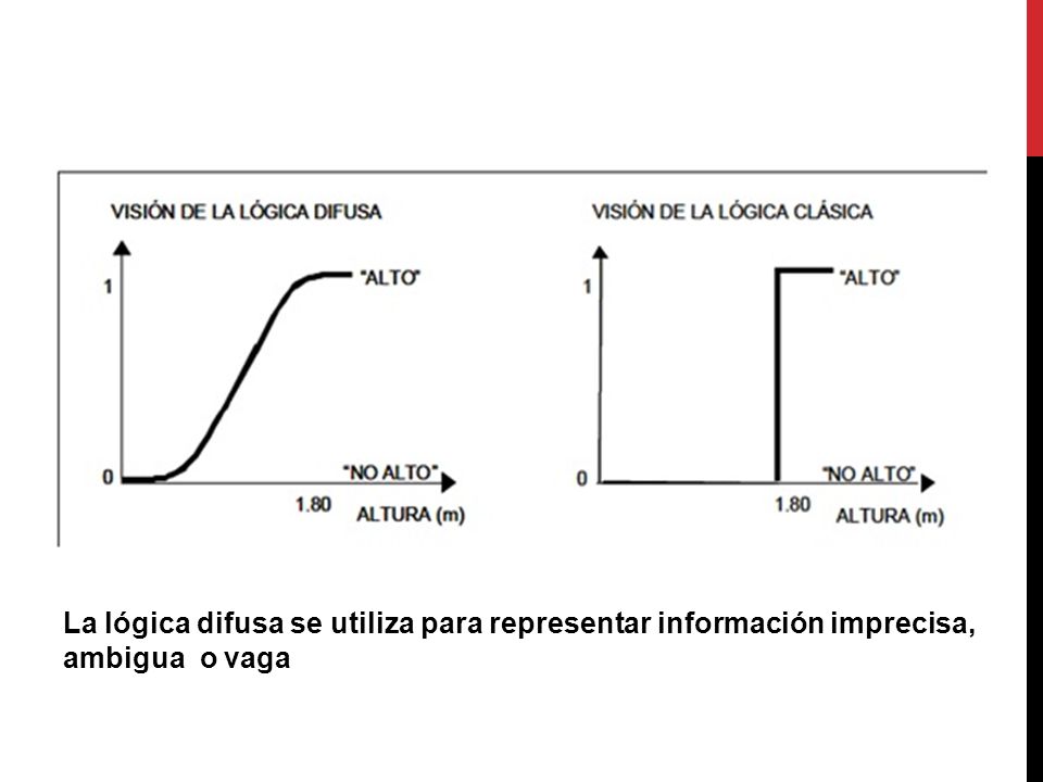 La lógica difusa se utiliza para representar información imprecisa, ambigua o vaga