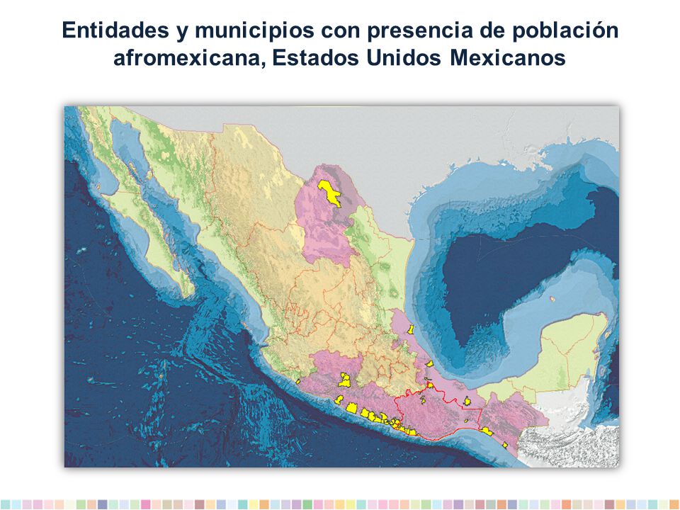Entidades y municipios con presencia de población afromexicana, Estados Unidos Mexicanos