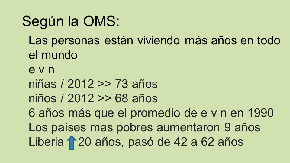E V N (OMS) 2012 Niños País rico País pobre Niñas País rico 76 años