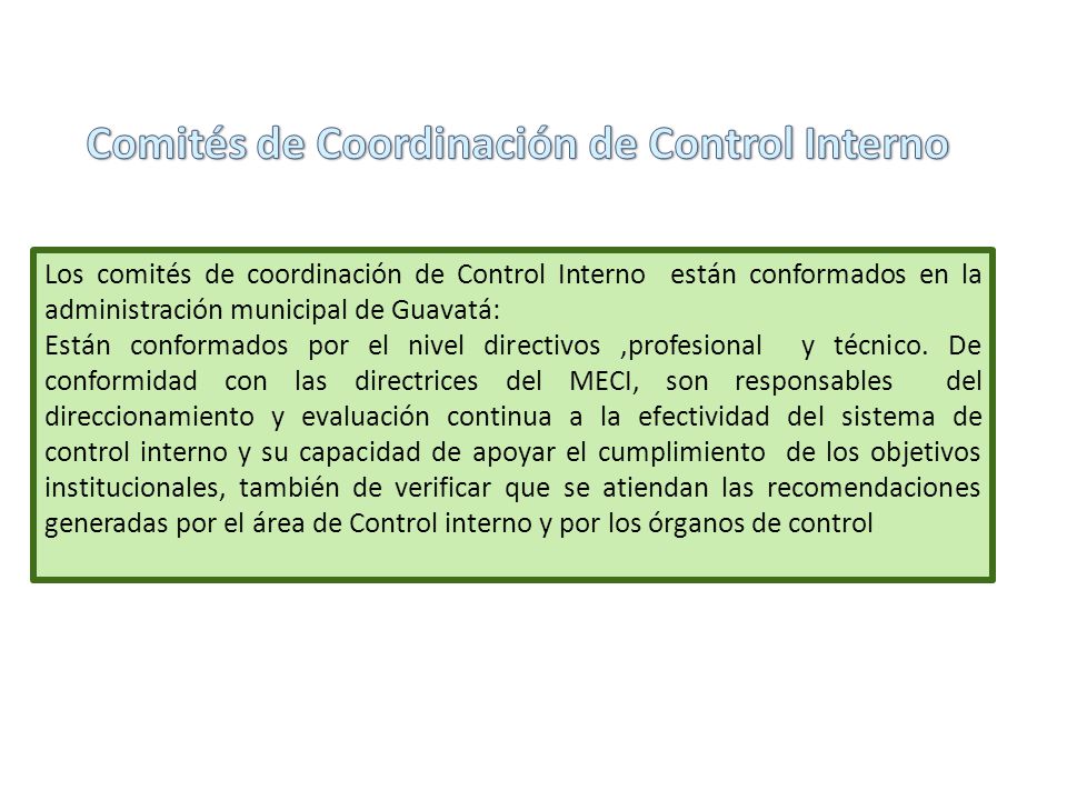 Comités de Coordinación de Control Interno