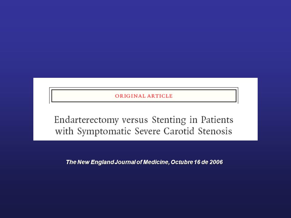 The New England Journal of Medicine, Octubre 16 de 2006