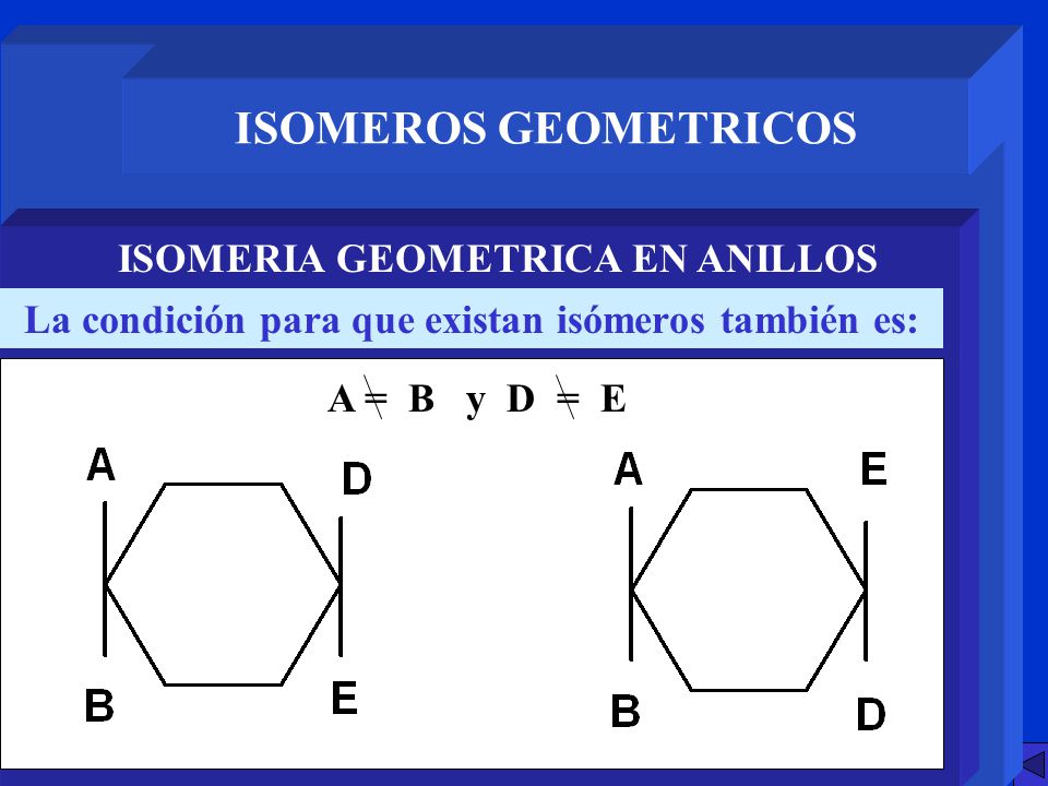 ISOMEROS GEOMETRICOS ISOMERIA GEOMETRICA EN ANILLOS
