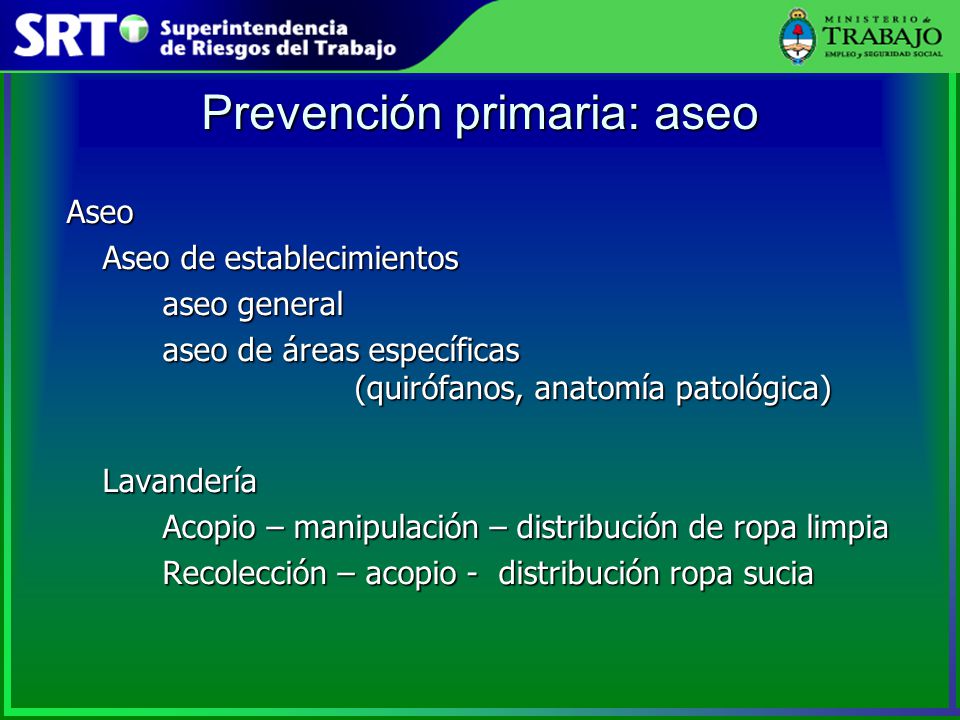 Prevención primaria: aseo