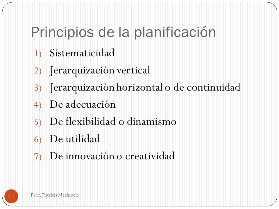 Principios de la planificación