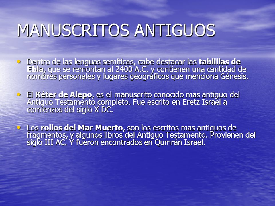 MANUSCRITOS ANTIGUOS