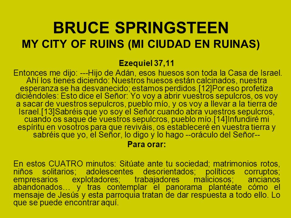 BRUCE SPRINGSTEEN MY CITY OF RUINS (MI CIUDAD EN RUINAS)