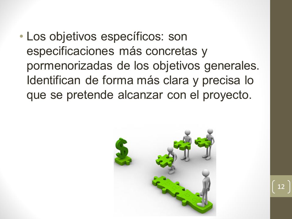 Los objetivos específicos: son especificaciones más concretas y pormenorizadas de los objetivos generales.
