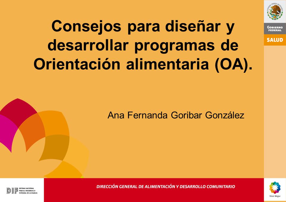 Consejos para diseñar y desarrollar programas de Orientación alimentaria (OA).