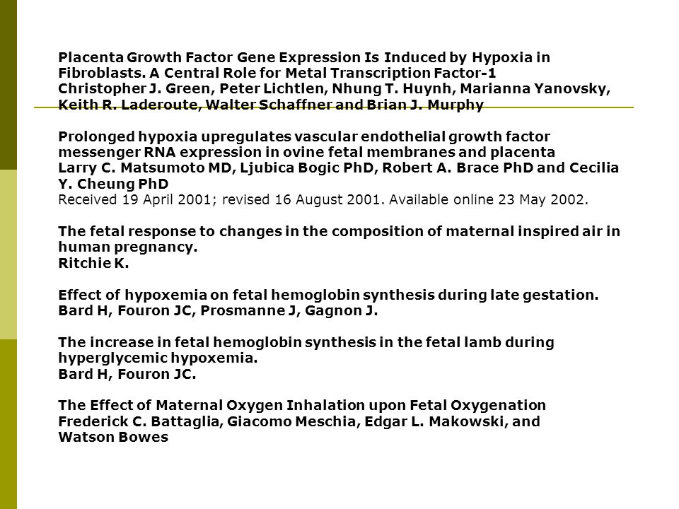Placenta Growth Factor Gene Expression Is Induced by Hypoxia in Fibroblasts. A Central Role for Metal Transcription Factor-1
