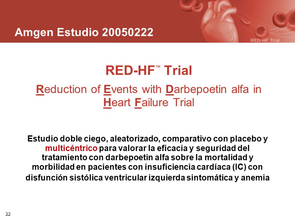Reduction of Events with Darbepoetin alfa in Heart Failure Trial