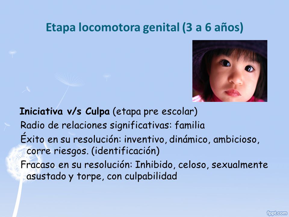 Etapa locomotora genital (3 a 6 años)