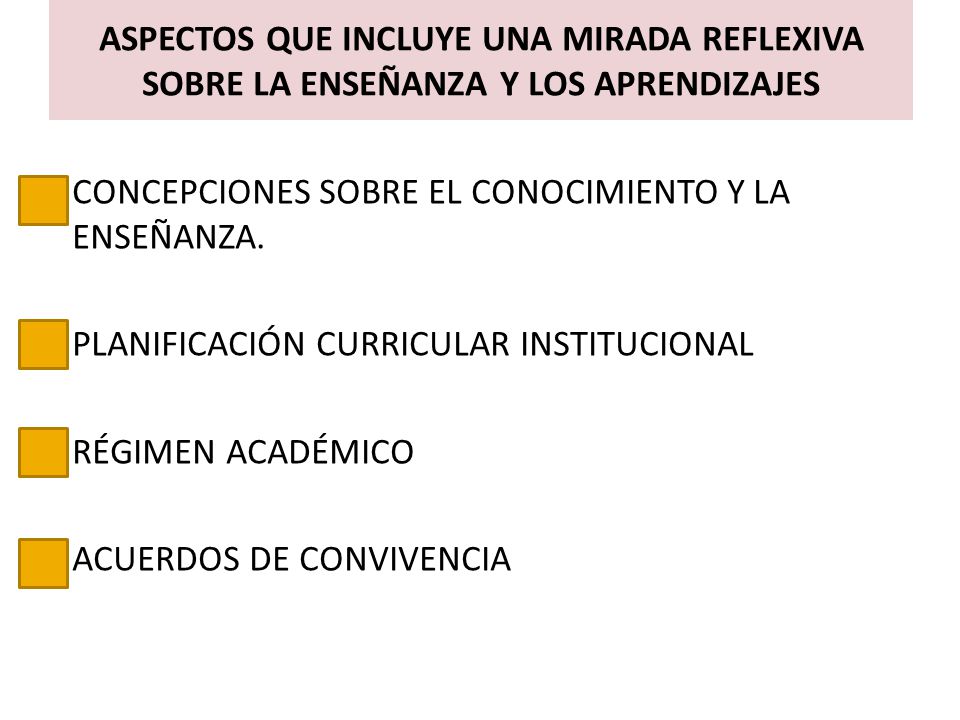 ASPECTOS QUE INCLUYE UNA MIRADA REFLEXIVA SOBRE LA ENSEÑANZA Y LOS APRENDIZAJES