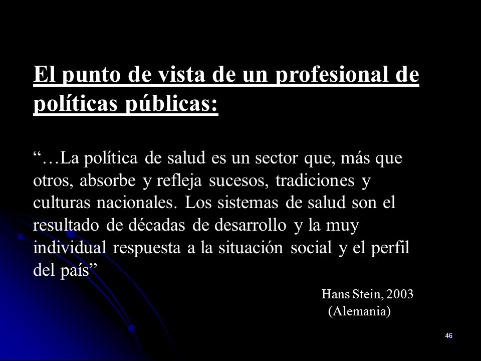 El punto de vista de un profesional de políticas públicas: