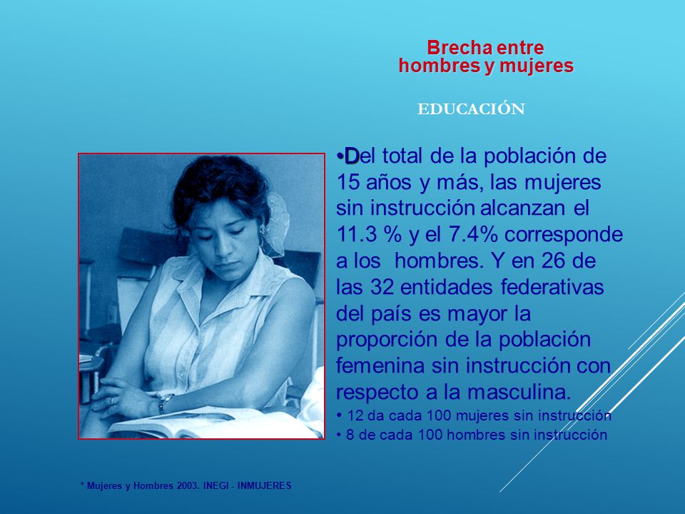 Brecha entre hombres y mujeres. EDUCACIÓN.