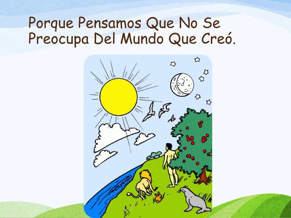 Porque Pensamos Que No Se Preocupa Del Mundo Que Creó.