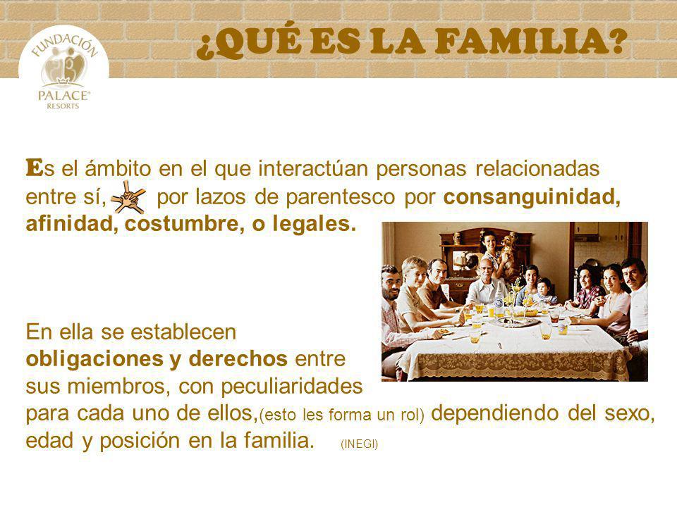 ¿QUÉ ES LA FAMILIA Es el ámbito en el que interactúan personas relacionadas.