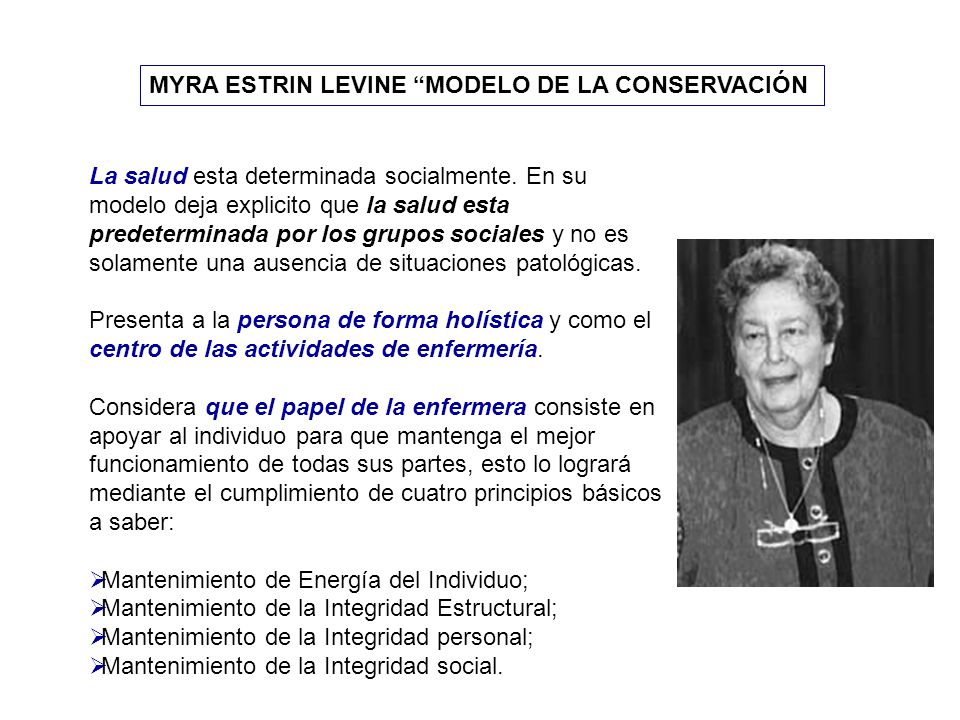 MYRA ESTRIN LEVINE MODELO DE LA CONSERVACIÓN