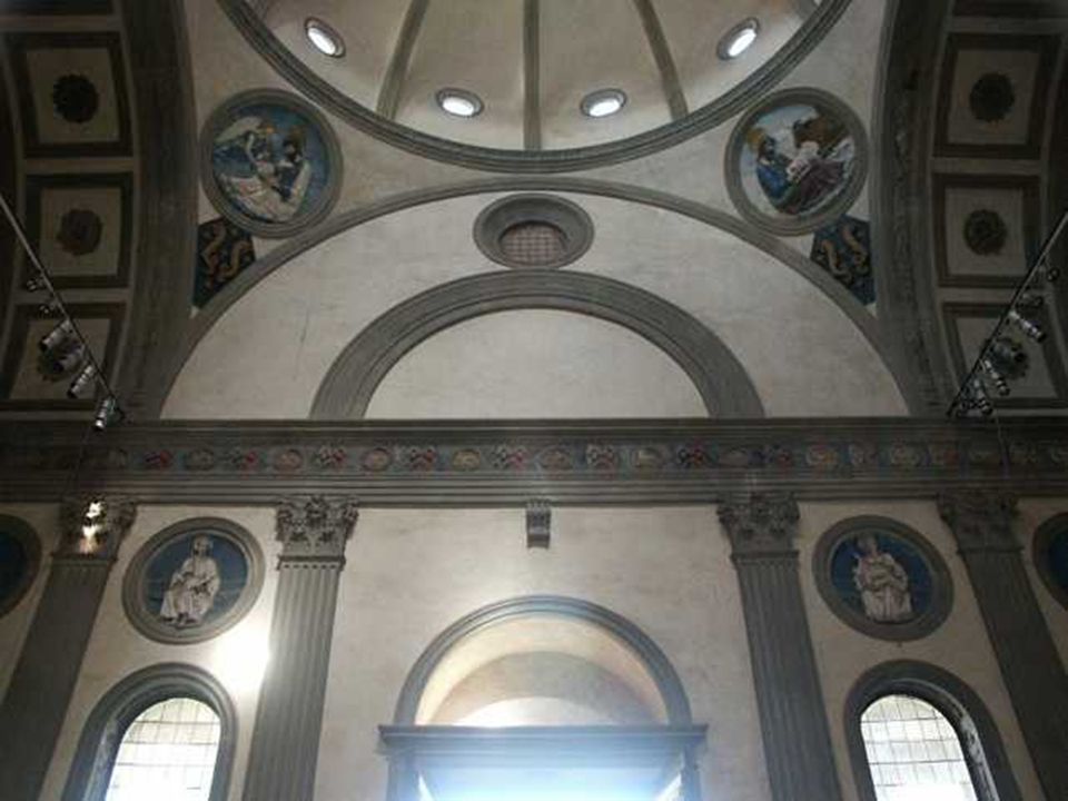Por último, Brunelleschi utiliza el bicromatismo para enfatizar esa perfección geométrica del diseño que tanto debe a la perspectiva.
