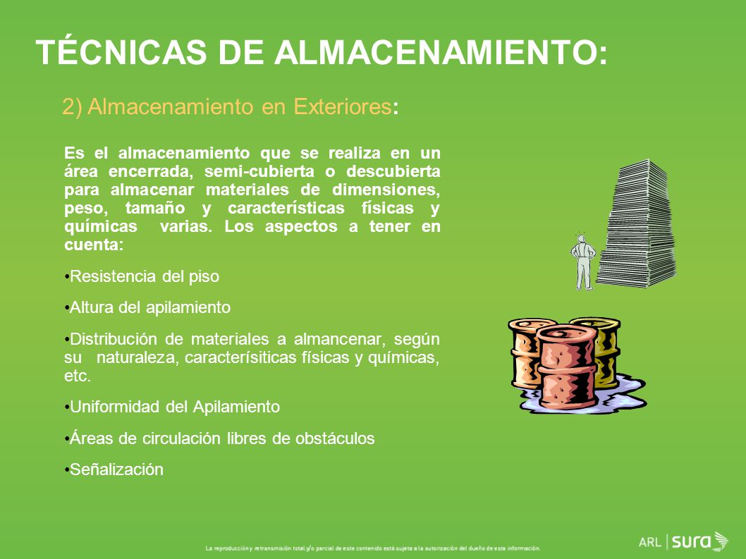 TÉCNICAS DE ALMACENAMIENTO: